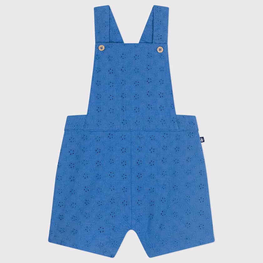
San Gallo lace dungarees from the Petit Bateau Girls' Clothing Line.
Adjustable straps on the fr...