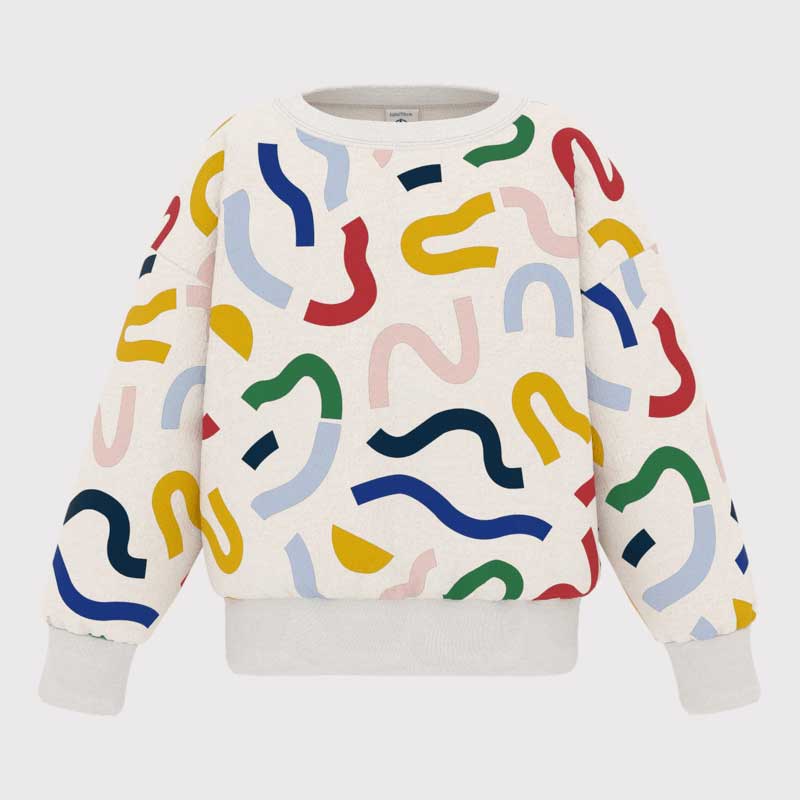
Sweatshirt in light fleece fabric from the Petit Bateau children's clothing line with a cute and...