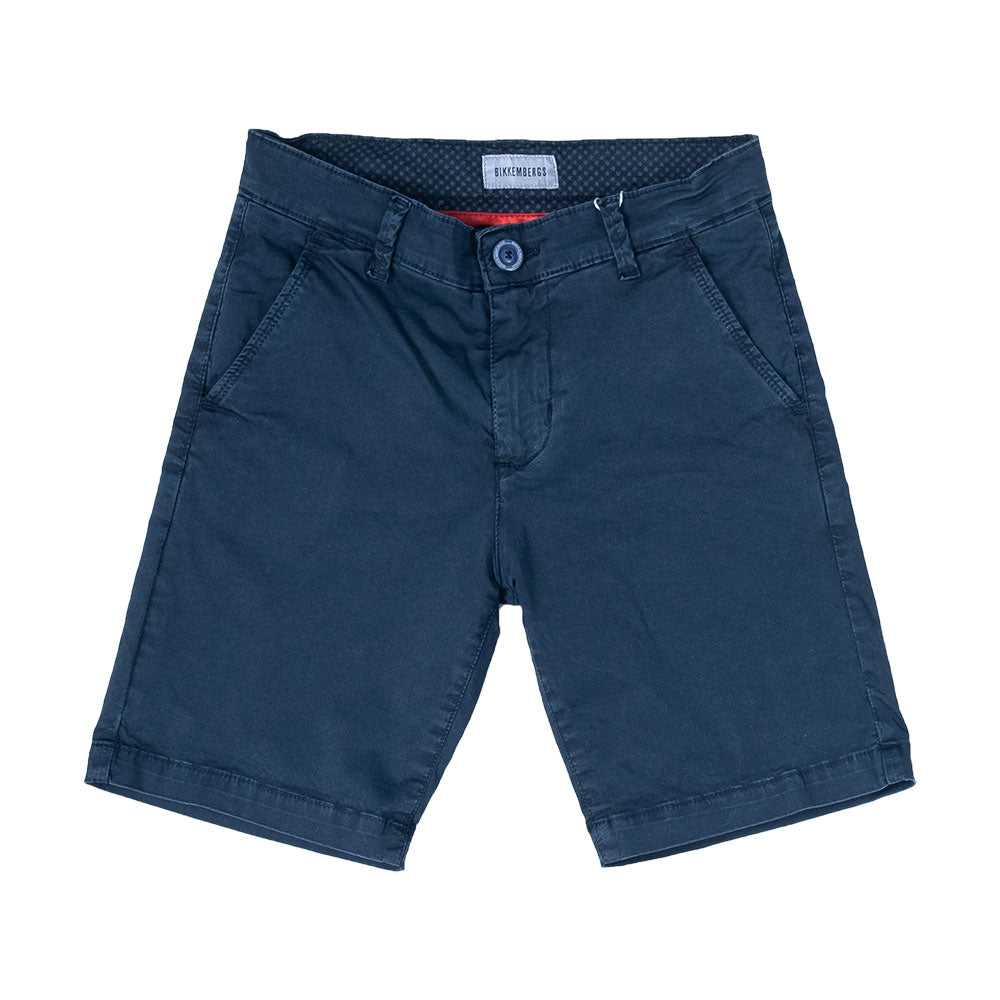 Bermuda shorts from the Bikkembergs Children's Clothing Line with side pockets and on the back; a...