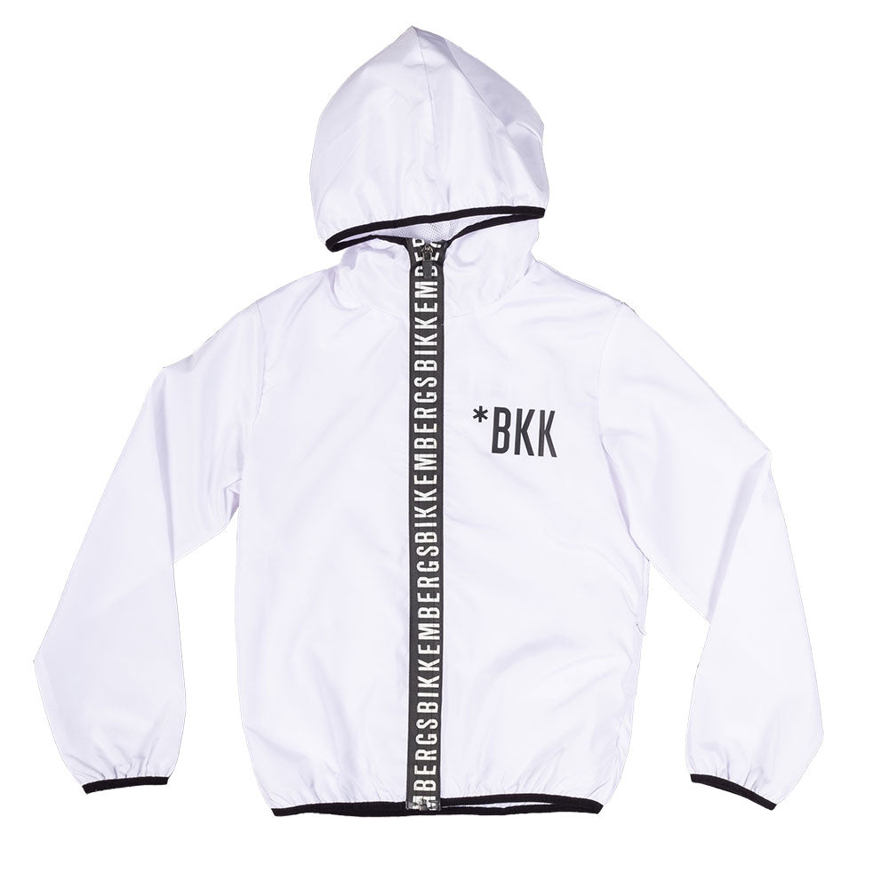 
Bikkembergs Kids Line jacket, windbreaker style, with zip closure and hood. Inside mesh lining a...