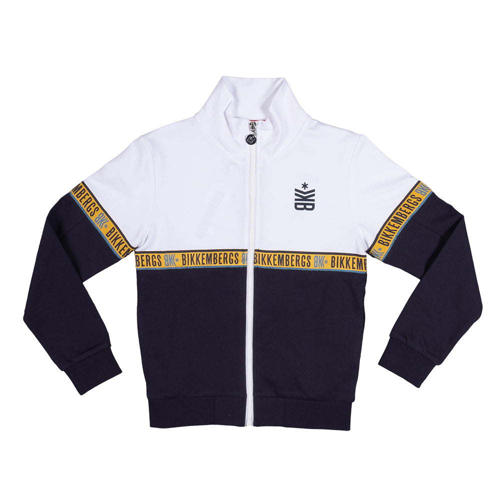 
Brushed fleece jacket from the Bikkembergs children's clothing line, with zip closure and horizo...