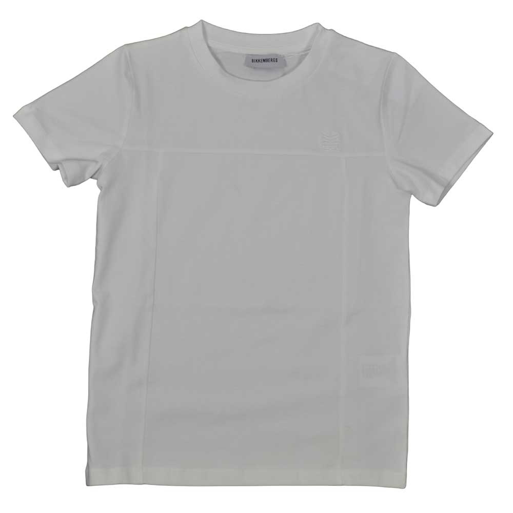 T-shirt from the Bikkembergs Children's Clothing Line, short-sleeved and solid color.Composizione...