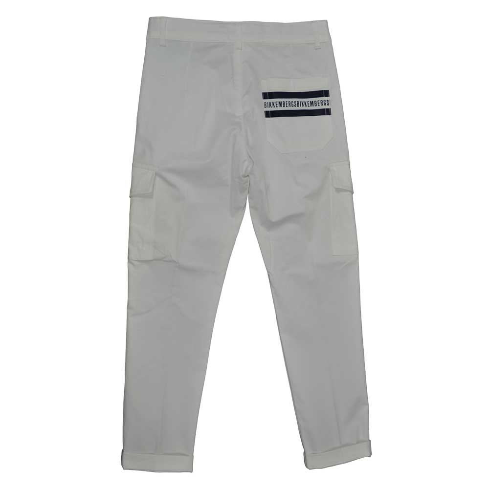 Long sports trousers from the Bikkembergs children's clothing line, with dark blue finishes and l...