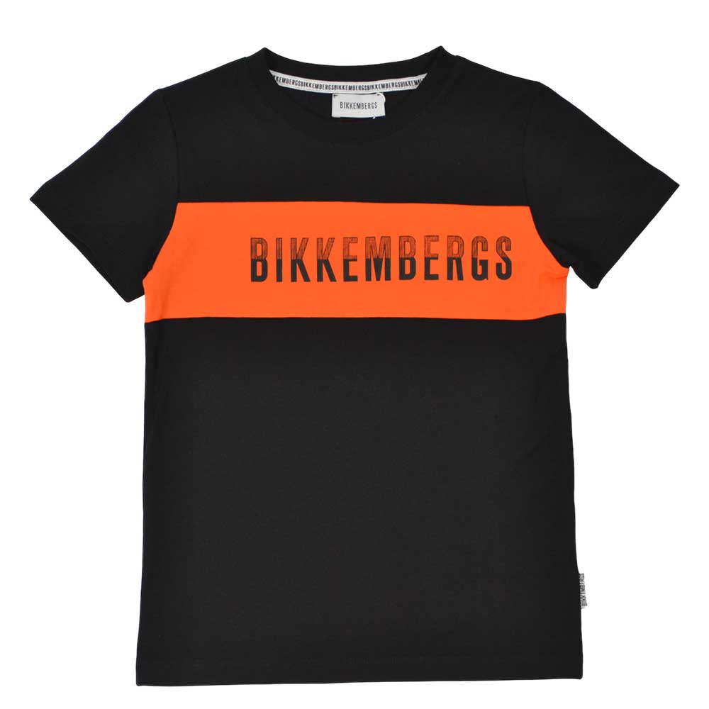 T-shirt from the Bikkembergs children's clothing line, with fluorescent application on the front,...