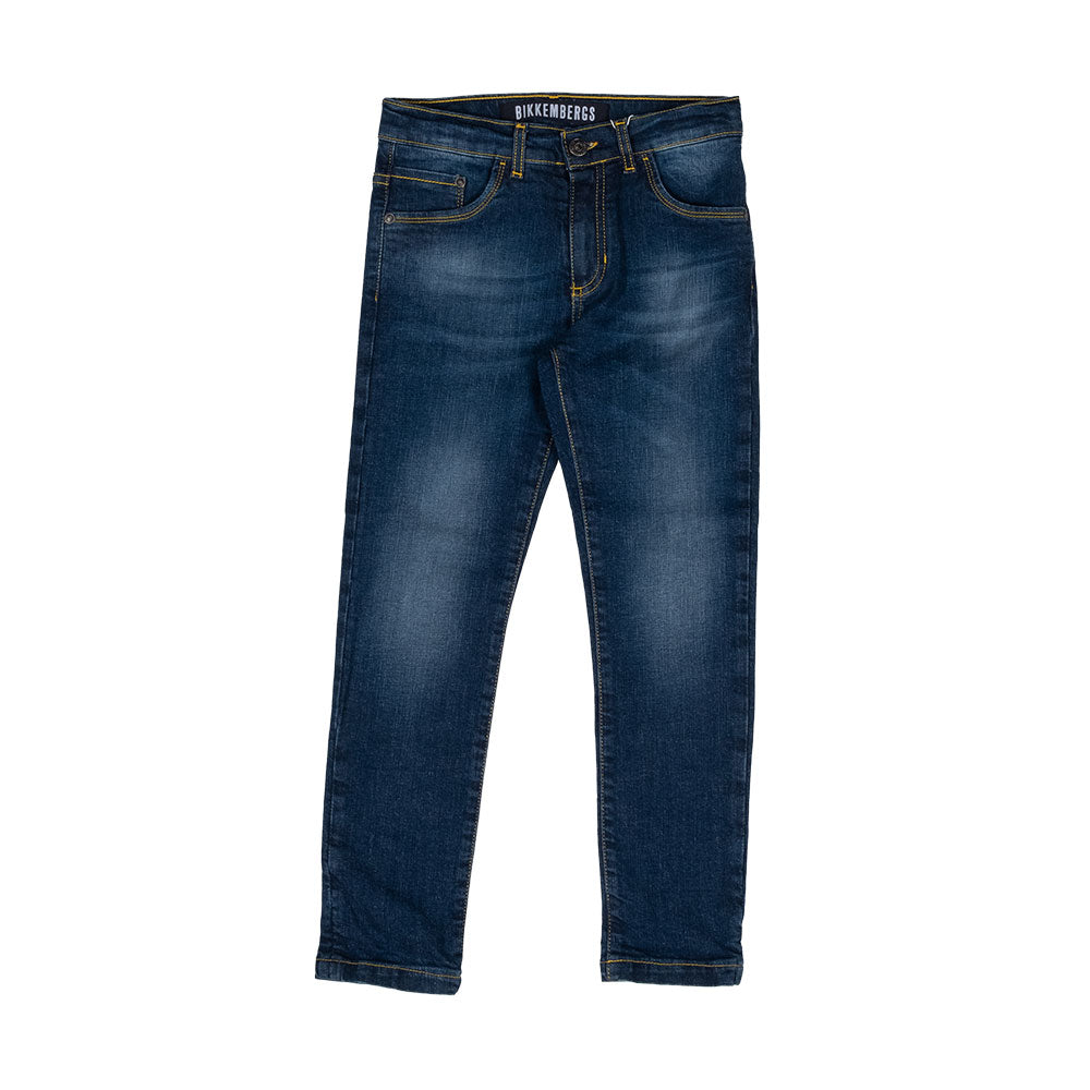 
Jeans trousers from the Bikkembergs children's clothing line, with a classic model and adjustabl...