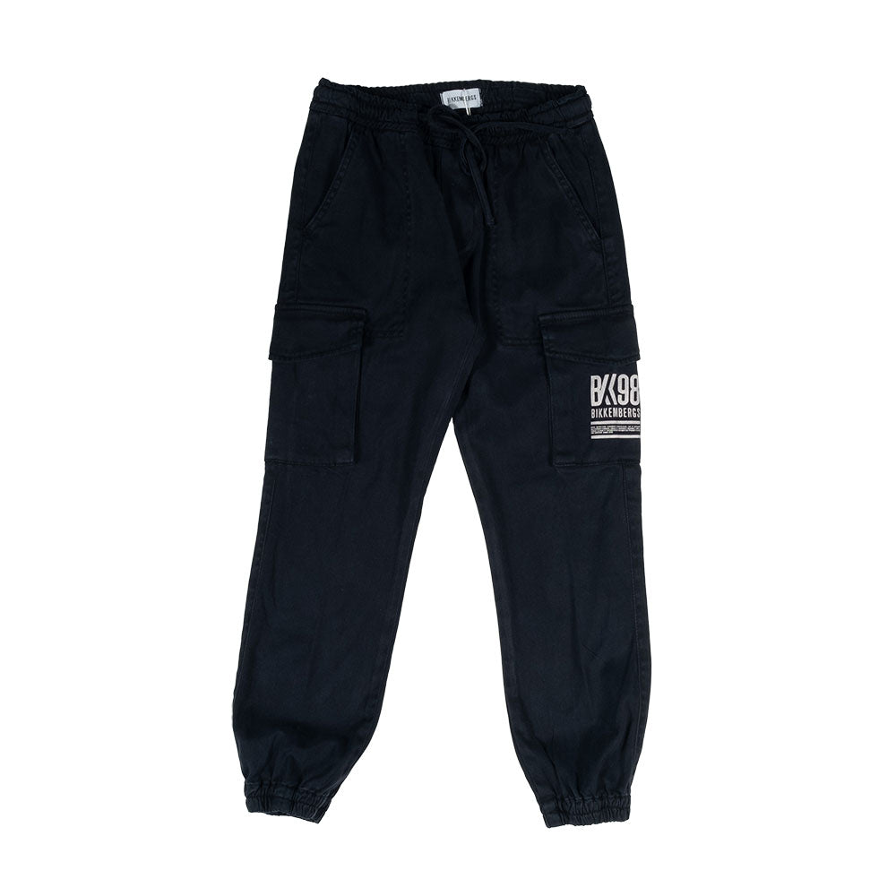 
Children's Clothing Line Bikkembergs pants, with side pockets and logo printed on them, elastic ...
