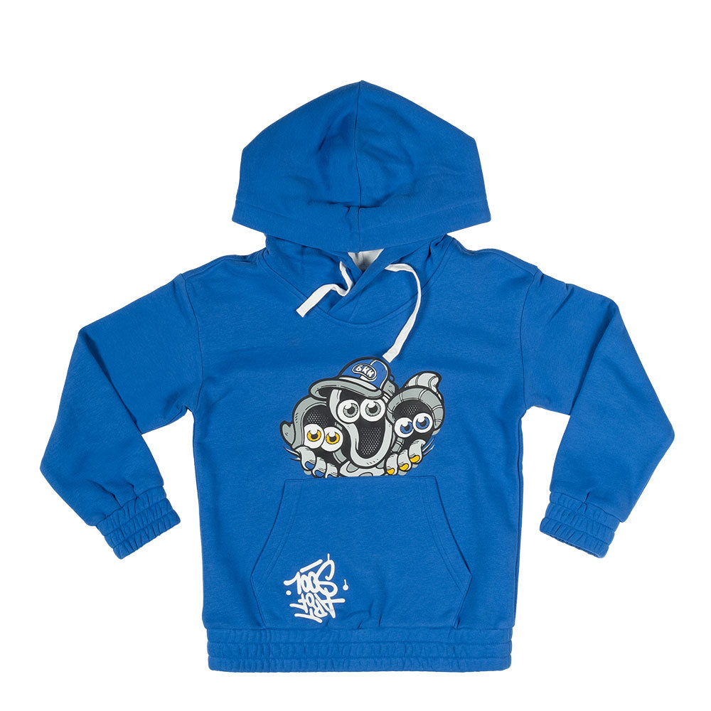 
Bikkembergs Children's Clothing Line sweatshirt, with hood and front pocket. Printed design on t...
