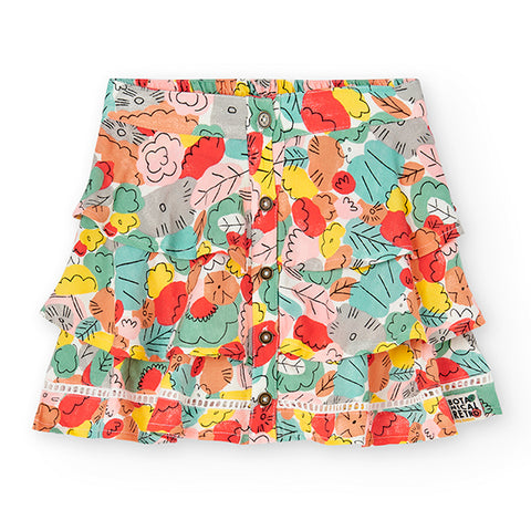 Gonna viscosa "foglie" - BOBOLI - Sesso: Bambina - Colore: uni - Stagione: Primavera-Estate
