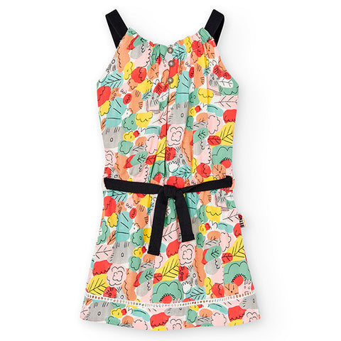 Vestito viscosa "foglie" - BOBOLI - Sesso: Bambina - Colore: uni - Stagione: Primavera-Estate