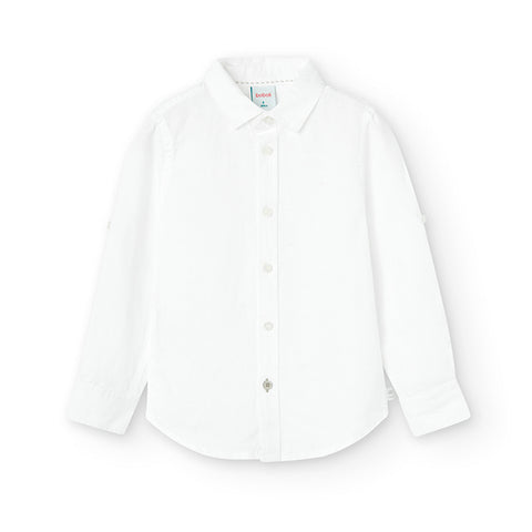 Camicia lino manica lunga - BOBOLI - Colore: Bianco - Stagione: Primavera-Estate