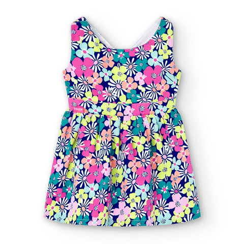 Vestito satin fiori - BOBOLI - Sesso: Bambina - Colore: uni - Stagione: Primavera-Estate