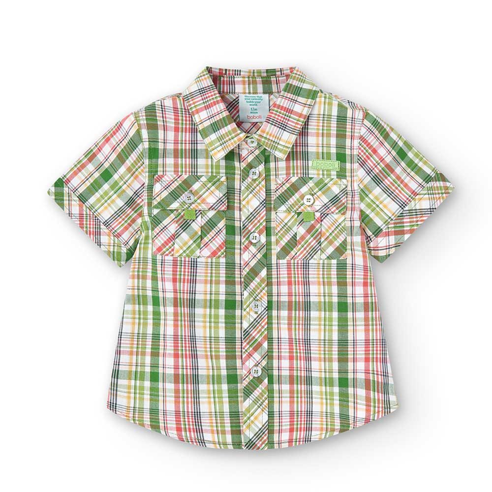 
Shirt from the Boboli children's clothing line, with checked pattern and pockets with button on ...