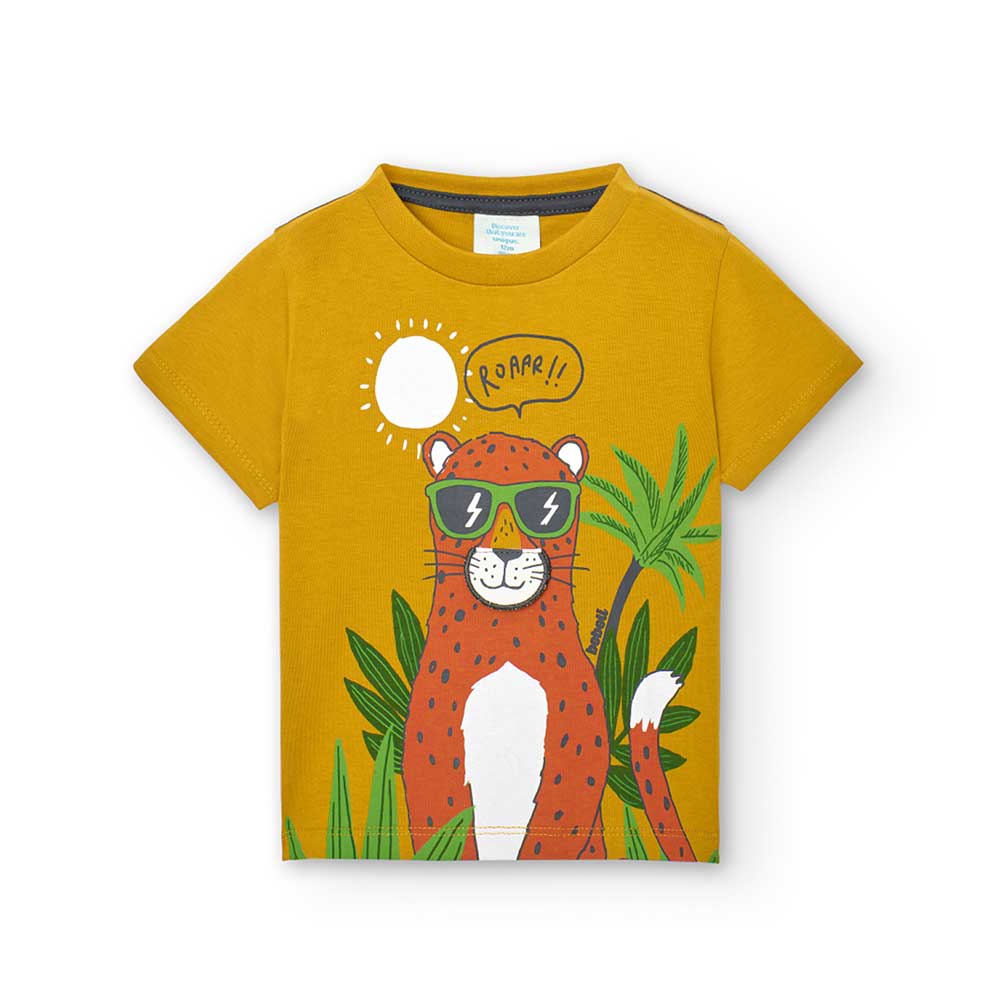 
T-shirt from the Boboli children's clothing line, with colorful print on the front and fabric ga...