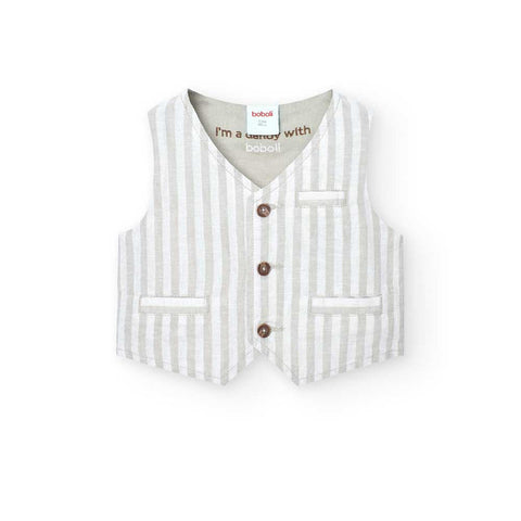 Striped linen vest for child