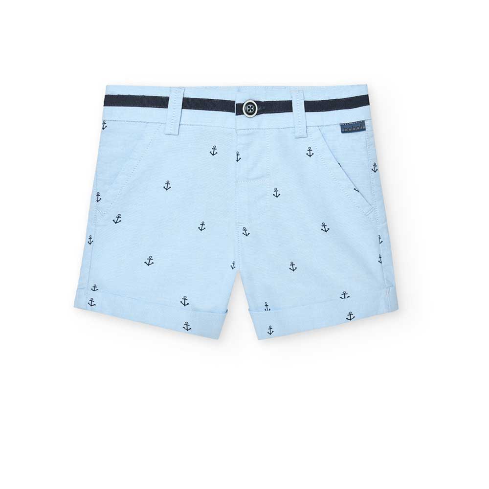 
Shorts from the Boboli children's clothing line, in linen with a small anchor pattern. Grosgrain...