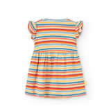 Vestito jersey a righe - BOBOLI - Sesso: Bambina - Colore: Giallo - Stagione: Primavera-Estate