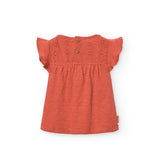 Maglietta jersey combinata - BOBOLI - Sesso: Bambina - Colore: Arancione - Stagione: Primavera-Estate
