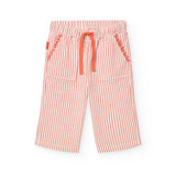 Striped poplin pants for babies