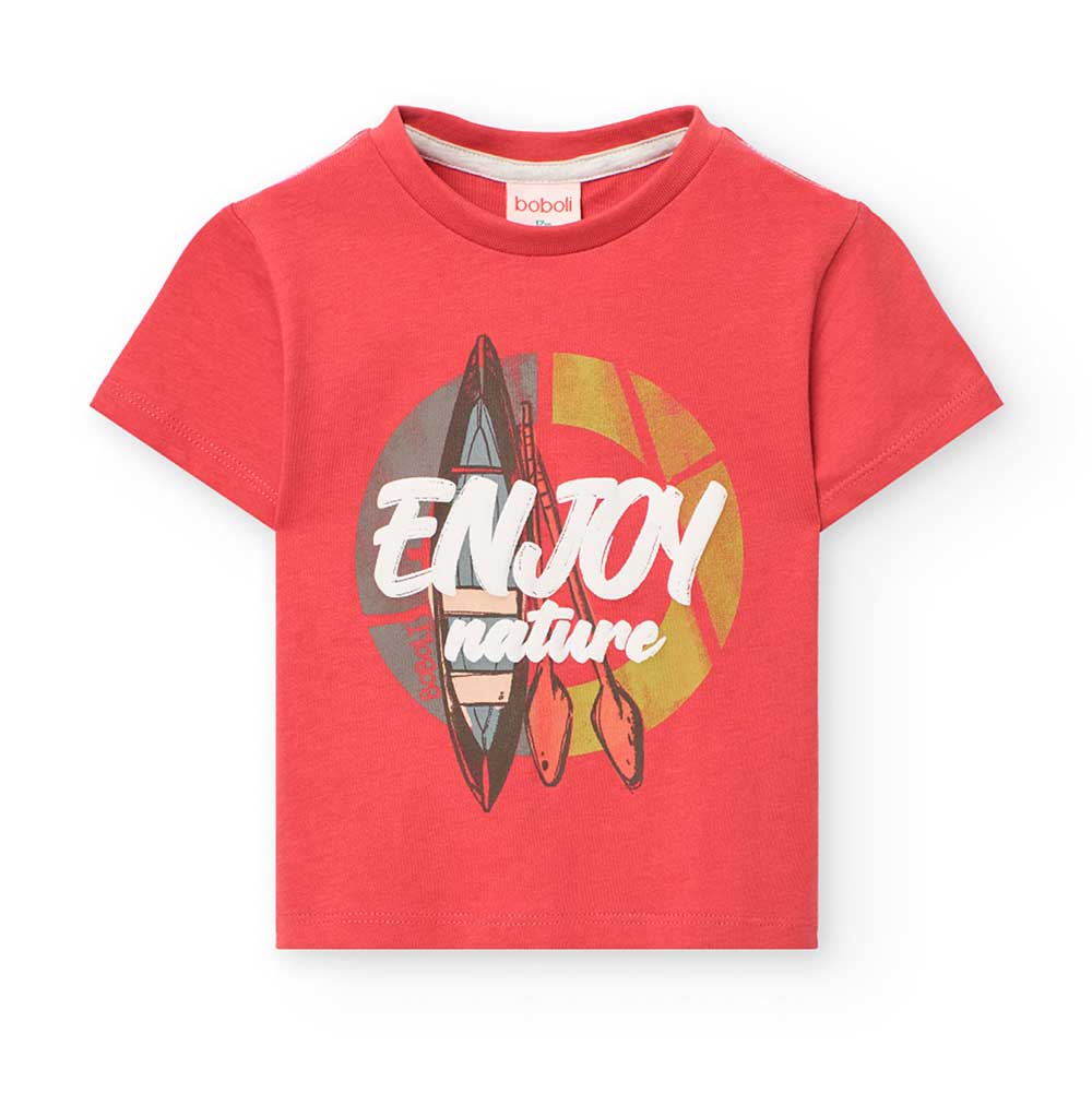 T-shirt from the Children's Clothing Line Boboli with colorful print on the front and embossed de...