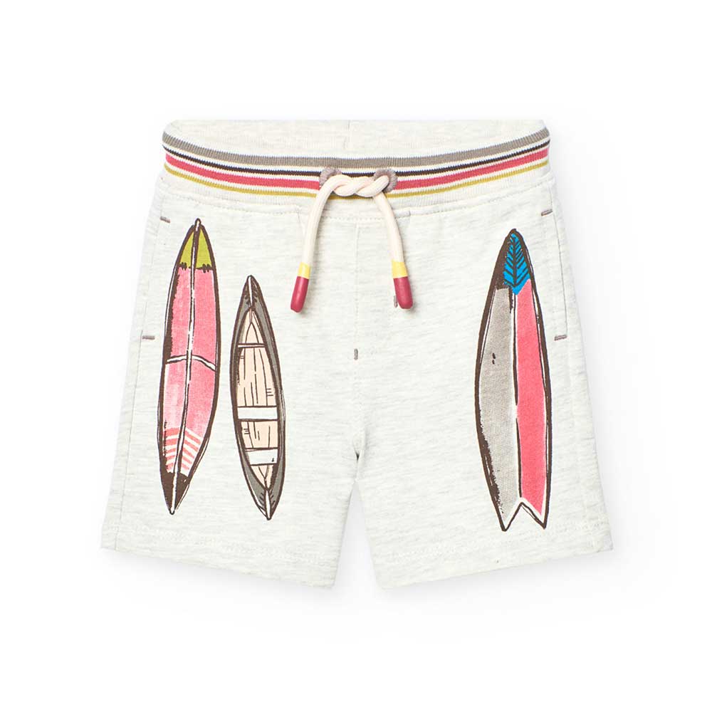 Soft Bermuda shorts from the Boboli Children's Clothing Line, with multicolor print, elastic and ...
