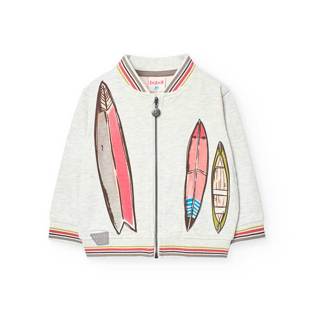 Sweatshirt from the Children's Clothing Line Boboli, with zip closure and elastic finishes with m...