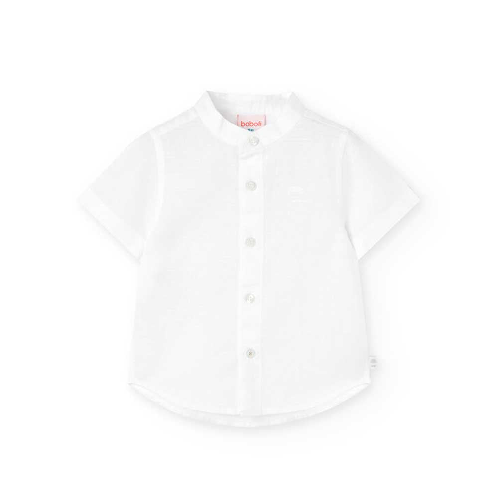 Linen shirt from the Children's Clothing Line Boboli, short-sleeved with a Korean collar.

Compos...