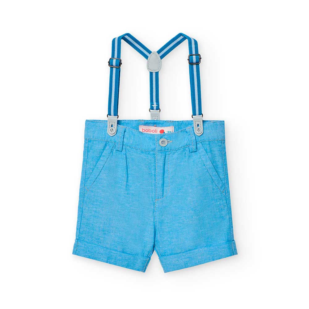 Shorts from the Boboli Children's Clothing Line, with suspenders and an adjustable waist size.

C...