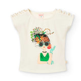 Elastic jersey T-shirt for girl