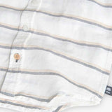 Camicia lino a righe - BOBOLI - Colore: Bianco - Stagione: Primavera-Estate