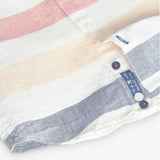 Camicia lino a righe - BOBOLI - Colore: Bianco - Stagione: Primavera-Estate