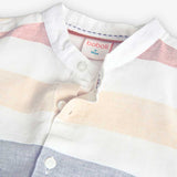 Camicia lino a righe - BOBOLI - Colore: Bianco - Stagione: Primavera-Estate