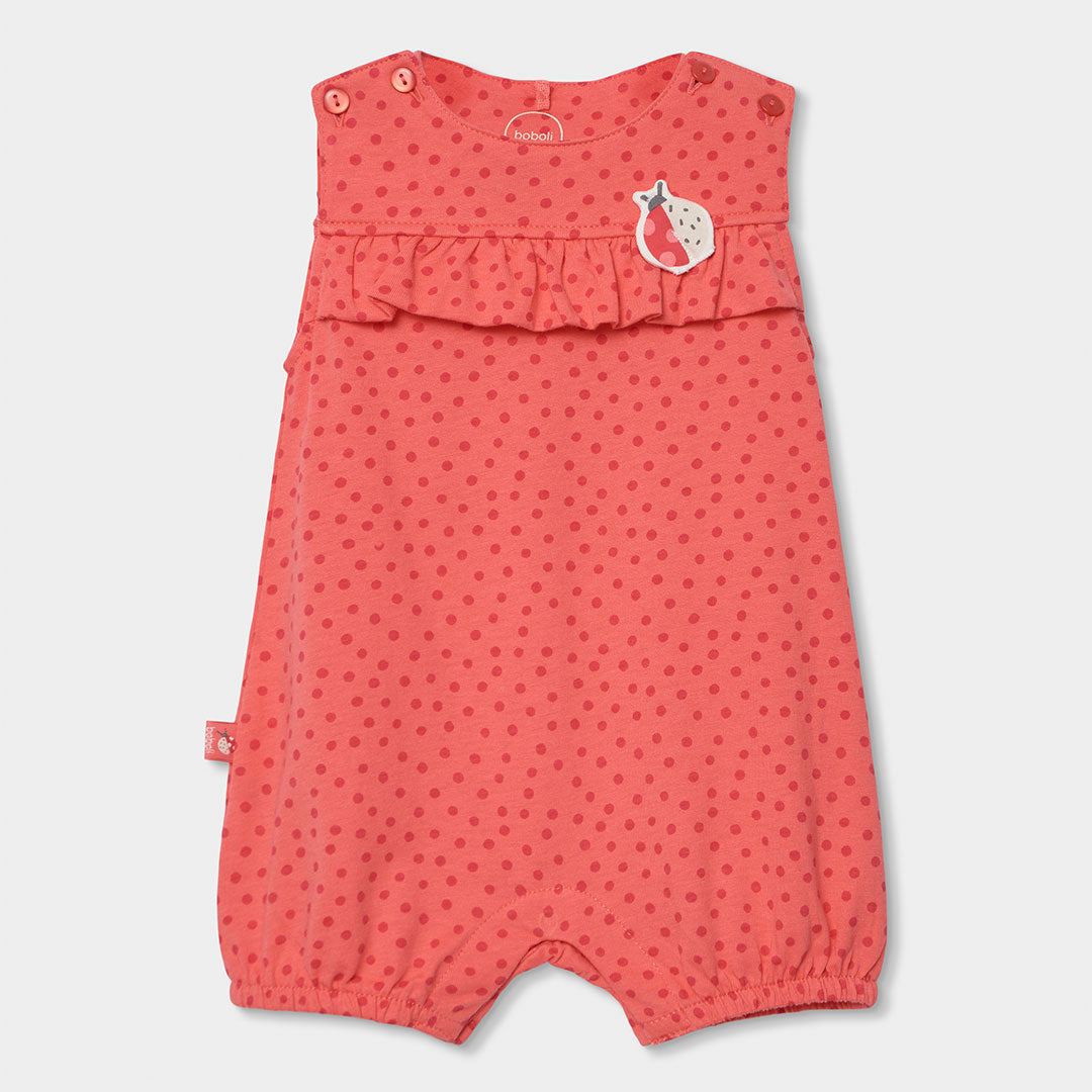 Boboli Girls' Clothing Line Romper, with openings at the bottom and on the straps. Sleeveless mod...