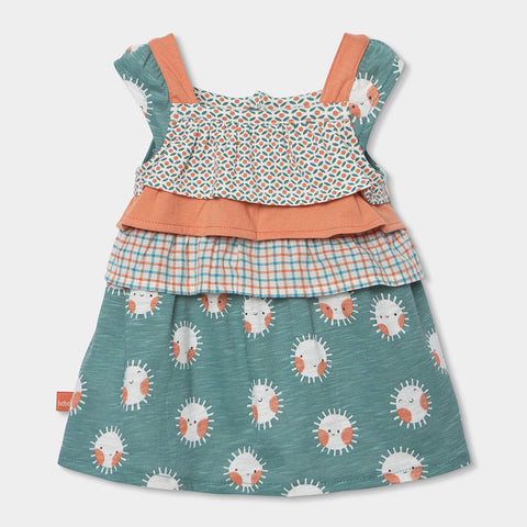 Vestito jersey stampato - BOBOLI - Sesso: Bambina - Colore: Azzurro - Stagione: Primavera-Estate