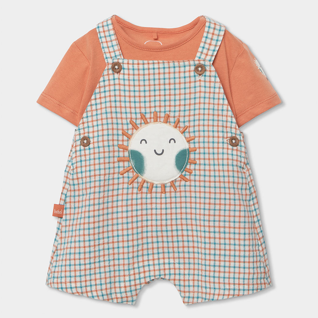 Boboli Children's Clothing Line Overalls, in a check pattern, with adjustable straps and short pa...
