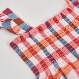 Checked poplin dress