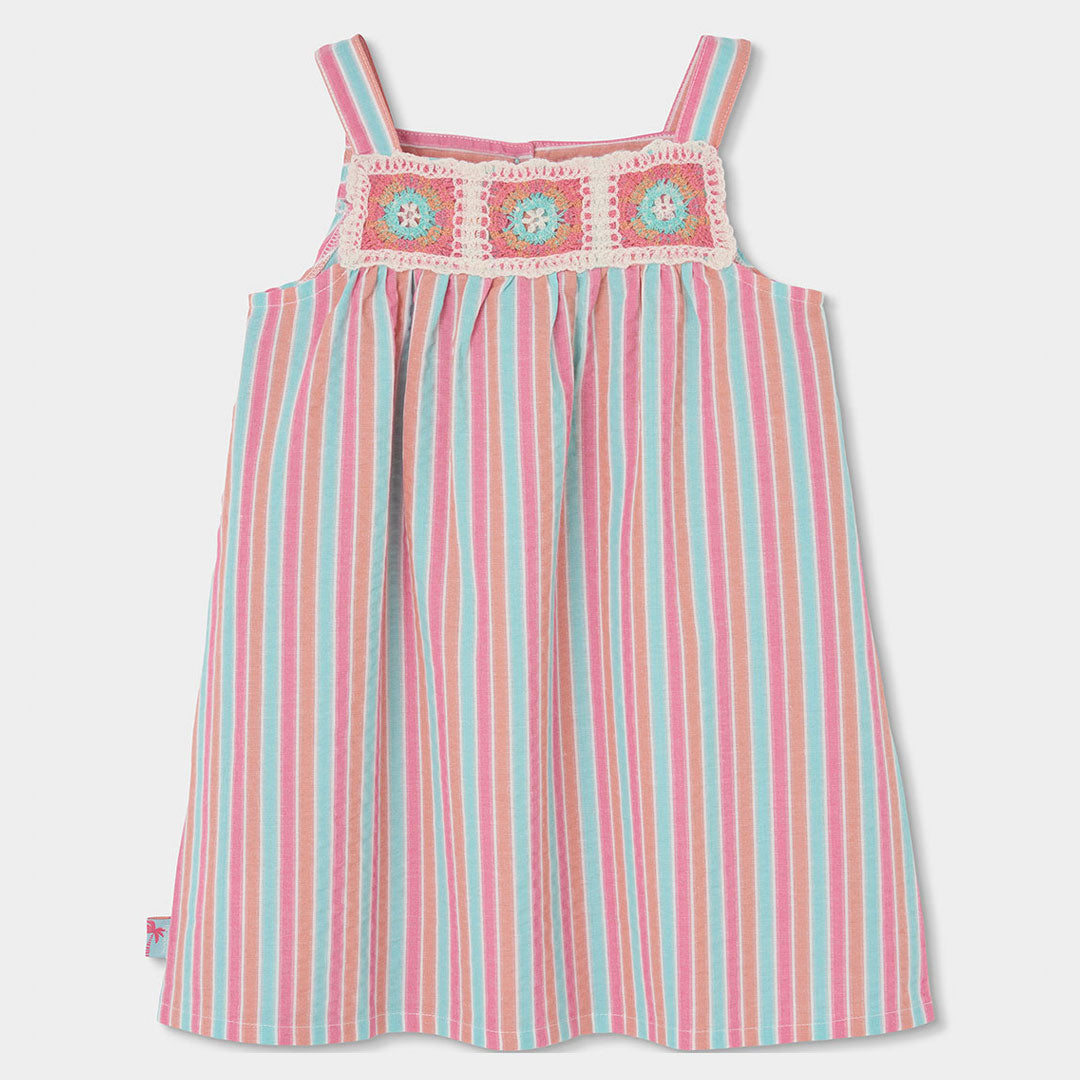 Dress from the Children's Clothing Line Boboli with a wide strap sundress design. Striped pattern...