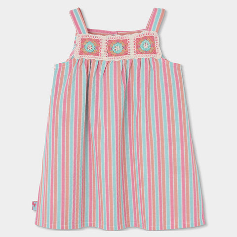 Vestito popeline a righe - BOBOLI - Sesso: Bambina - Colore: Bianco - Stagione: Primavera-Estate