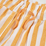 Striped linen shorts