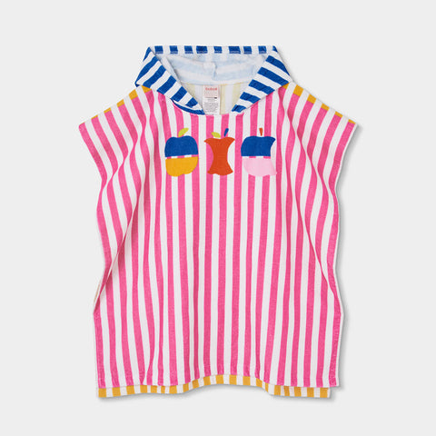 Telo a righe con cappuccio - BOBOLI - Sesso: Bambina - Colore: Fucsia - Stagione: Primavera-Estate