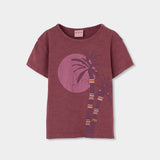 Maglietta jersey flame - BOBOLI - Sesso: Bambina - Colore: Bordeaux - Stagione: Primavera-Estate