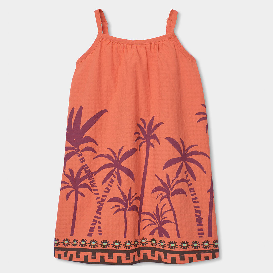 Sundress from the Girls' Clothing Line Boboli, with thin straps, made of slub cotton and featurin...