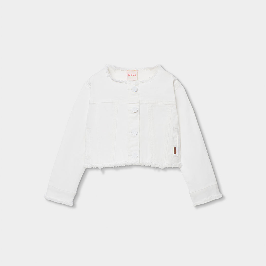 Jacket from the Children's Clothing Line Boboli, with a short frayed model at the bottom. Closure...