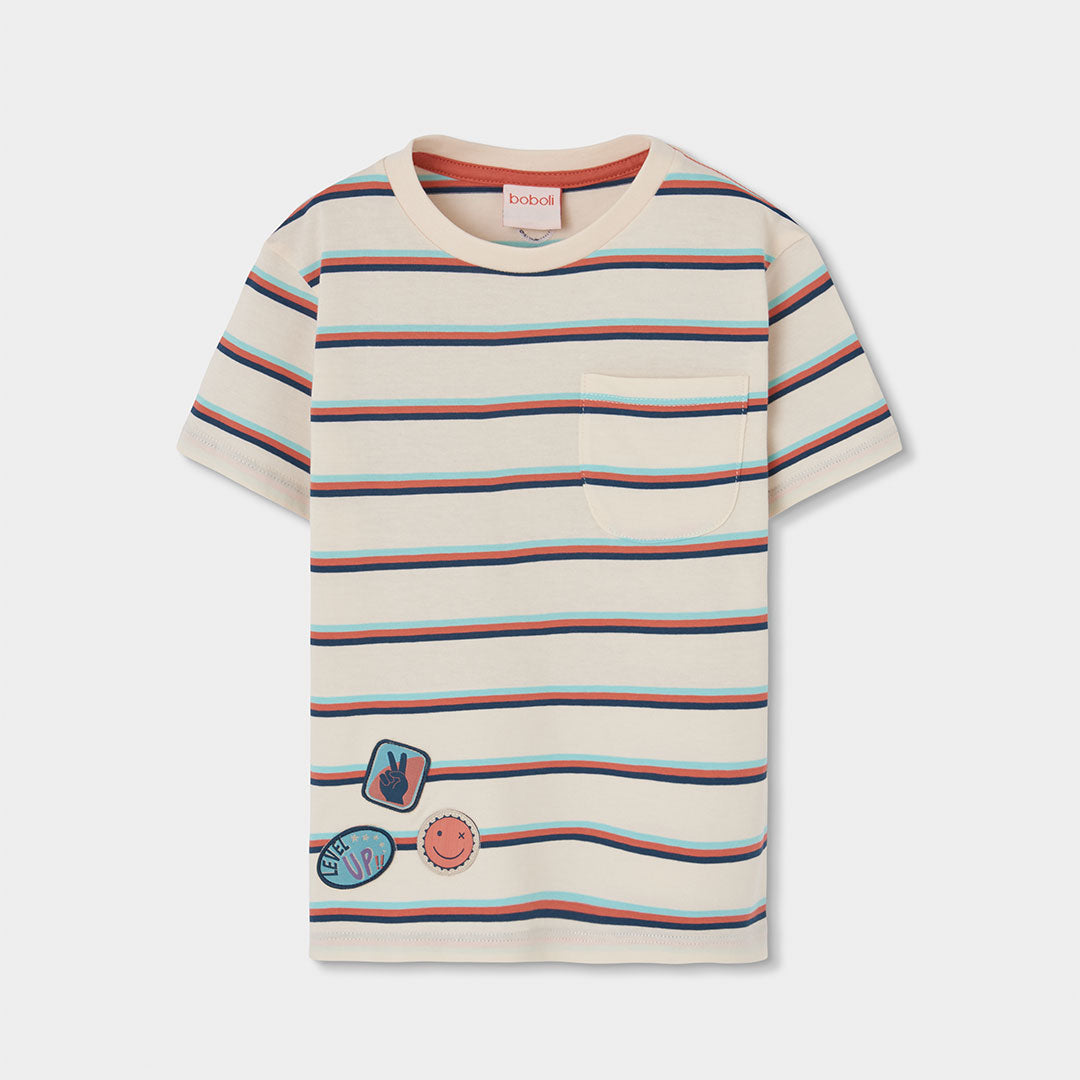 T-shirt from the Children's Clothing Line Boboli, with a striped pattern on a light background.
C...