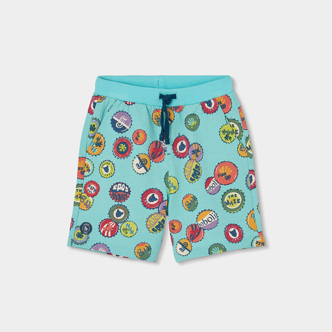 Shorts from the Children's Clothing Line Boboli, made of fleece with a multicolored pattern all o...