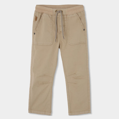 Elastic gabardine trousers