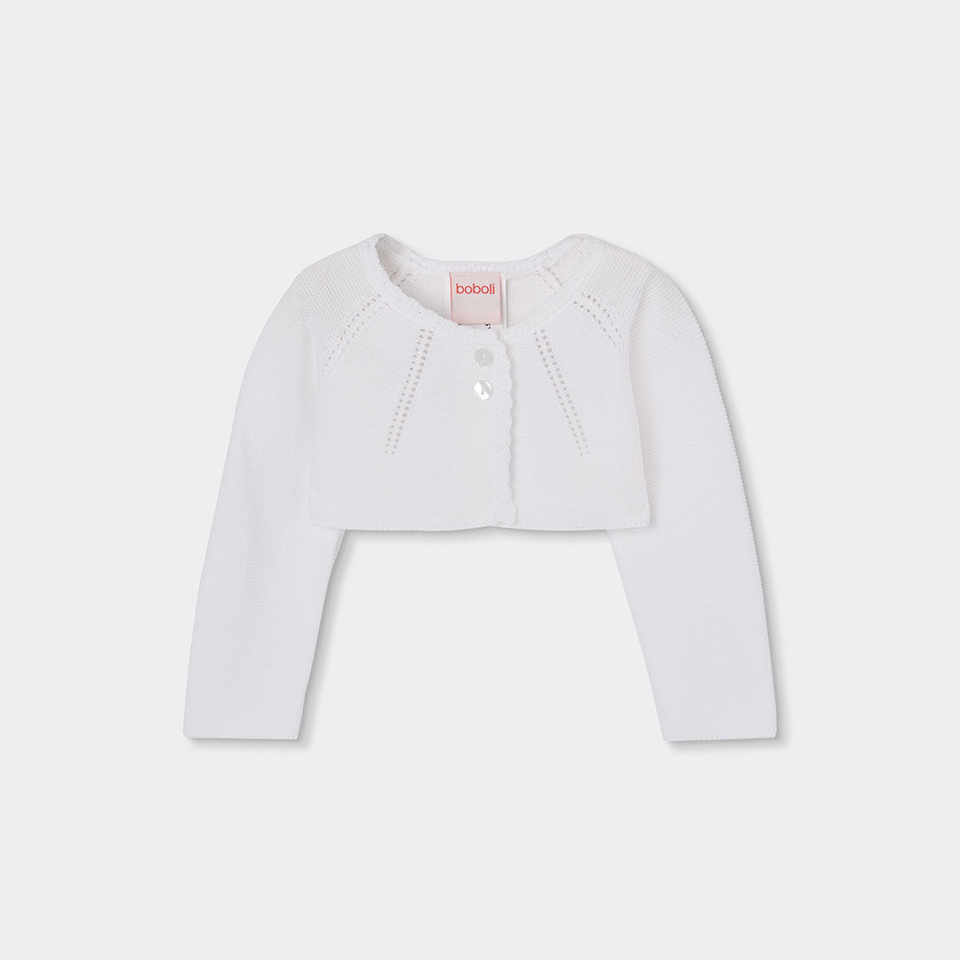 Cardigan in knit from the Children's Clothing Line Boboli, with button closure and round neckline...