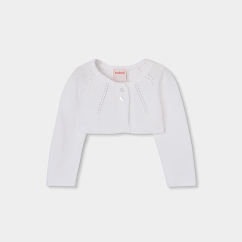 Bolero maglieria - BOBOLI - Sesso: Bambina - Colore: Bianco - Stagione: Primavera-Estate