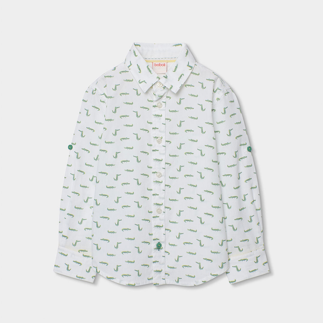 Shirt from the Children's Clothing Line Boboli, with an all-over print of colorful crocodiles and...