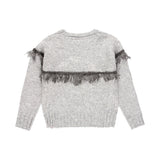Knitwear sweater with fringes for girls