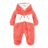 Furry onesie with hood for newborns